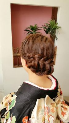 着物　ヘアセット　ヘアアレンジ