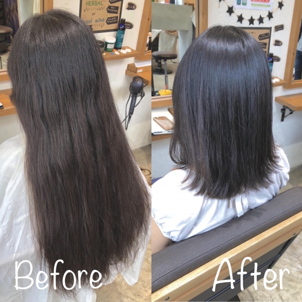 ロングヘアから バッサリカット 寝屋川市清水町の美容室 U Tract ユートラクト Tel 072 800 4439