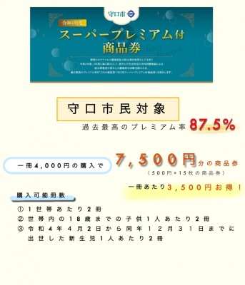 守口市スーパープレミアム付商品券 